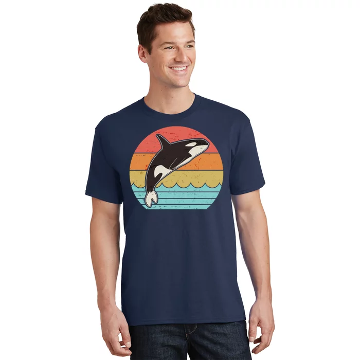 Vintage Retro Leaping Ocra Killer Whale T-Shirt