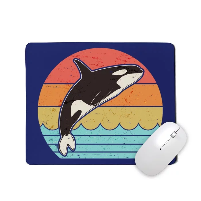 Vintage Retro Leaping Ocra Killer Whale Mousepad