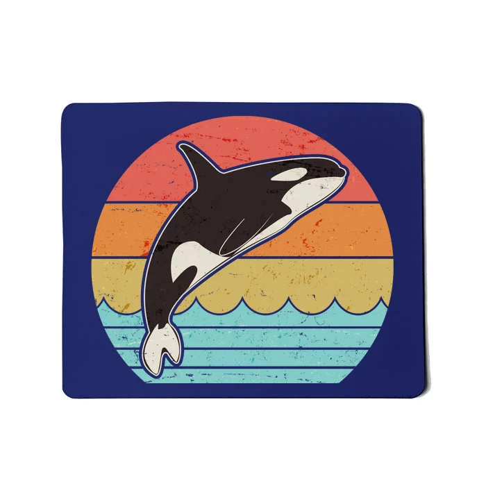 Vintage Retro Leaping Ocra Killer Whale Mousepad