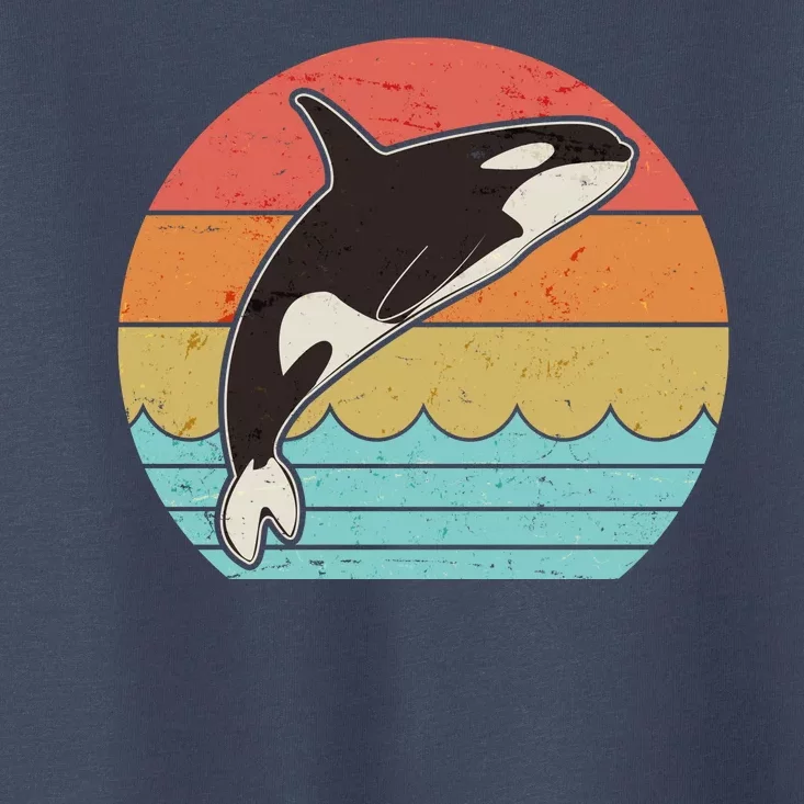 Vintage Retro Leaping Ocra Killer Whale Toddler T-Shirt