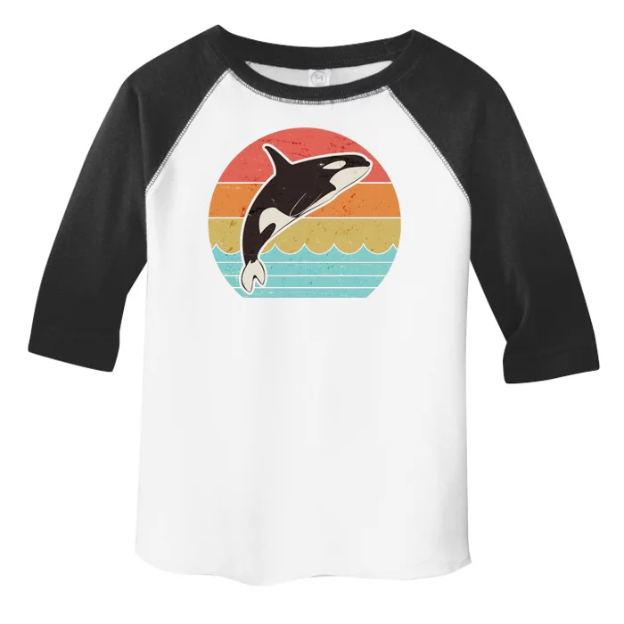 Vintage Retro Leaping Ocra Killer Whale Toddler Fine Jersey T-Shirt