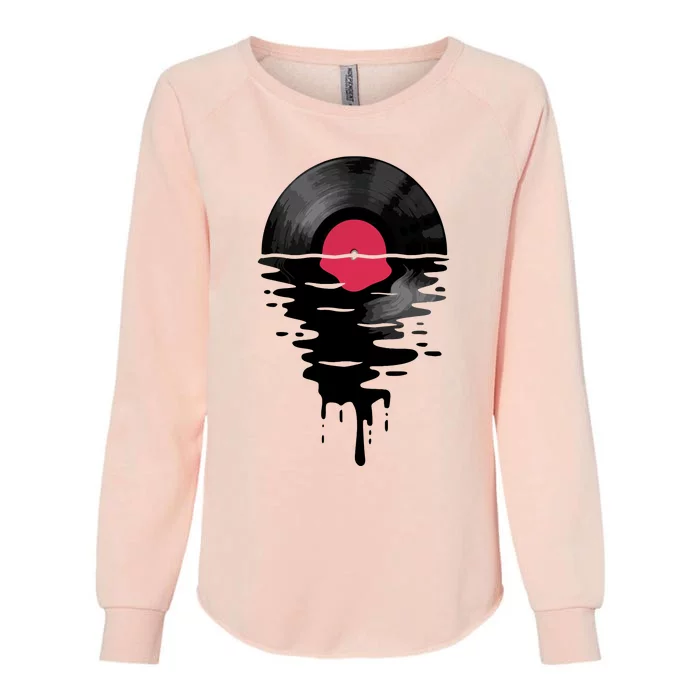 Vinyl Record Music Lp Classic 80s Sunset Womens California Wash Sweatshirt