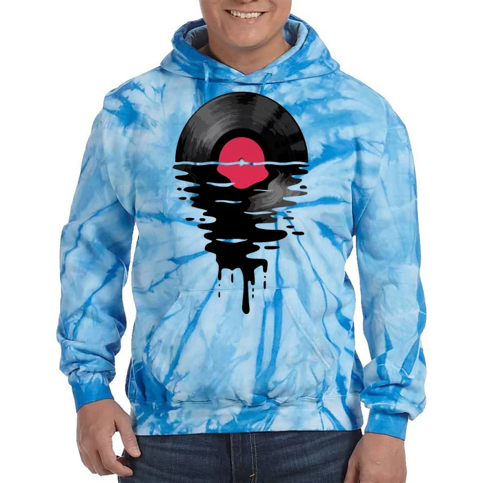 Vinyl Record Music Lp Classic 80s Sunset Tie Dye Hoodie