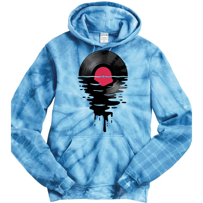 Vinyl Record Music Lp Classic 80s Sunset Tie Dye Hoodie