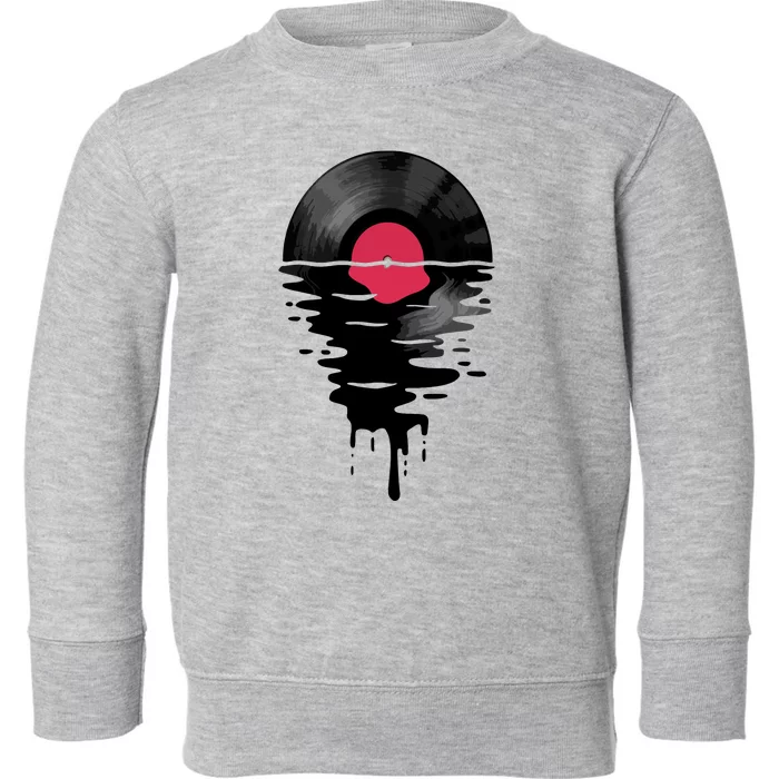 Vinyl Record Music Lp Classic 80s Sunset Toddler Sweatshirt