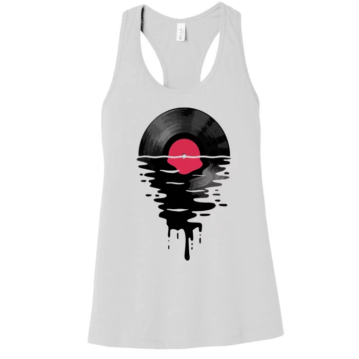 Vinyl Record Music Lp Classic 80s Sunset Women's Racerback Tank