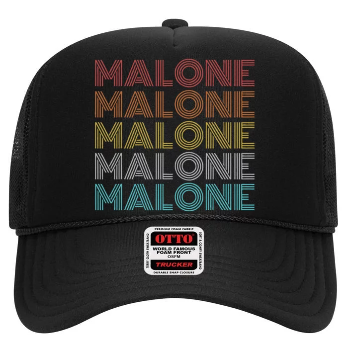 Vintage Retro Malone High Crown Mesh Trucker Hat