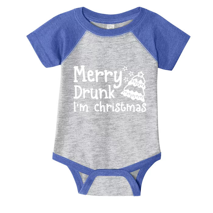 Vintage Retro Merry Drunk IM Christmas Funny Ing Xmas Gift Infant Baby Jersey Bodysuit