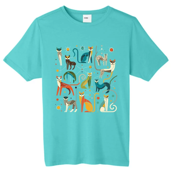 Vintage Retro Midcentury Long Neck Cats 50s 60s Style Cute Gift ChromaSoft Performance T-Shirt