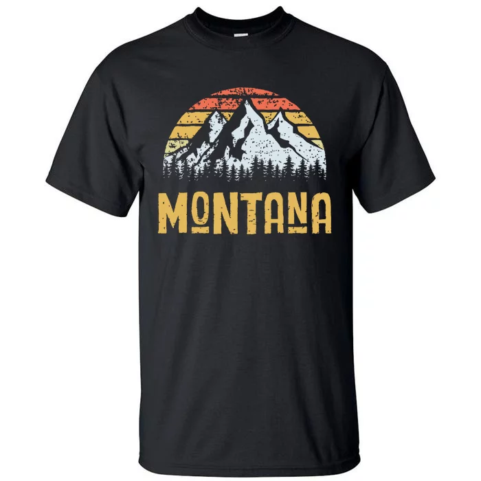 Vintage Retro Mt Montana Us Mountain State Tall T-Shirt