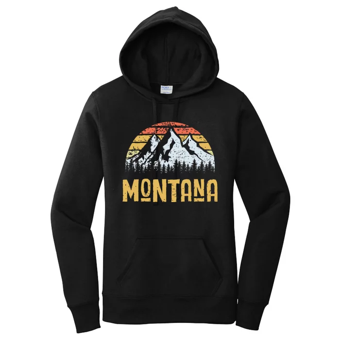 Vintage Retro Mt Montana Us Mountain State Women's Pullover Hoodie