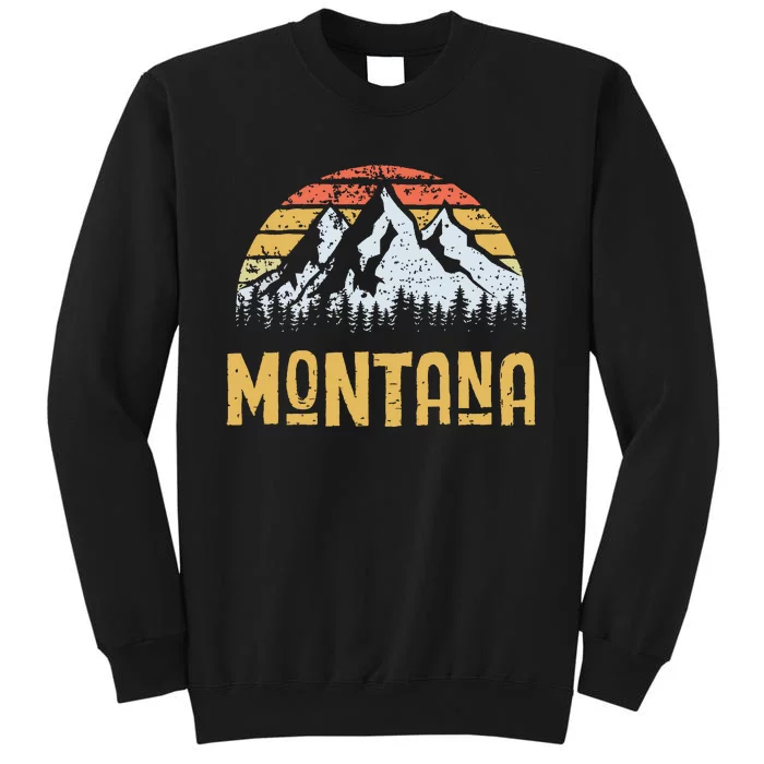 Vintage Retro Mt Montana Us Mountain State Tall Sweatshirt