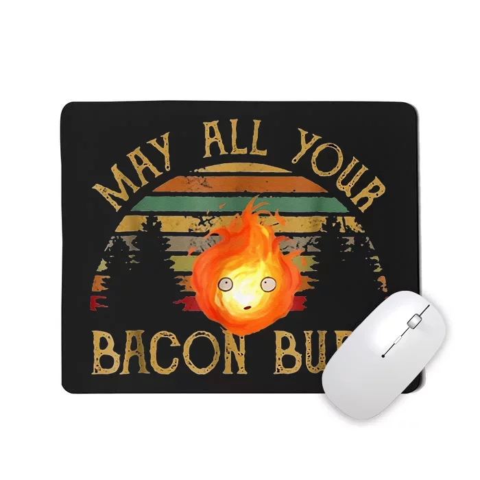 Vintage Retro May All Your Bacon Burn BBQ Grunge Mousepad