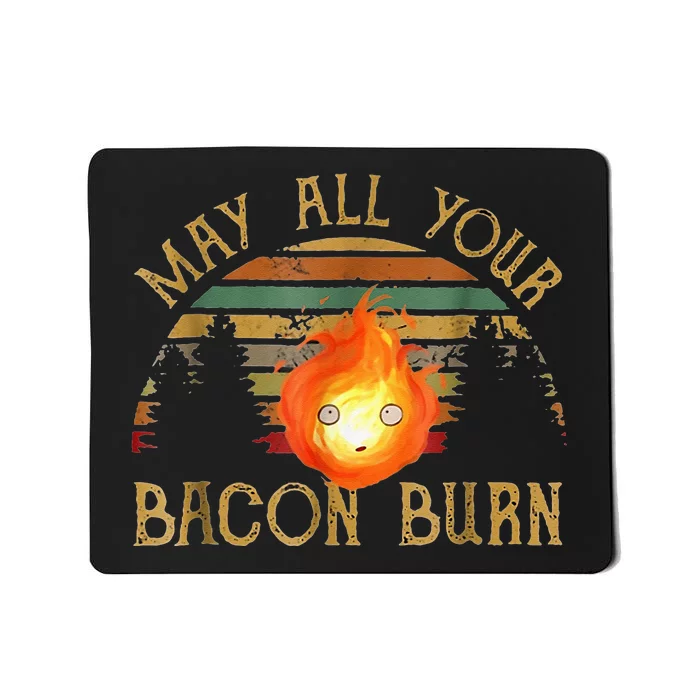 Vintage Retro May All Your Bacon Burn BBQ Grunge Mousepad