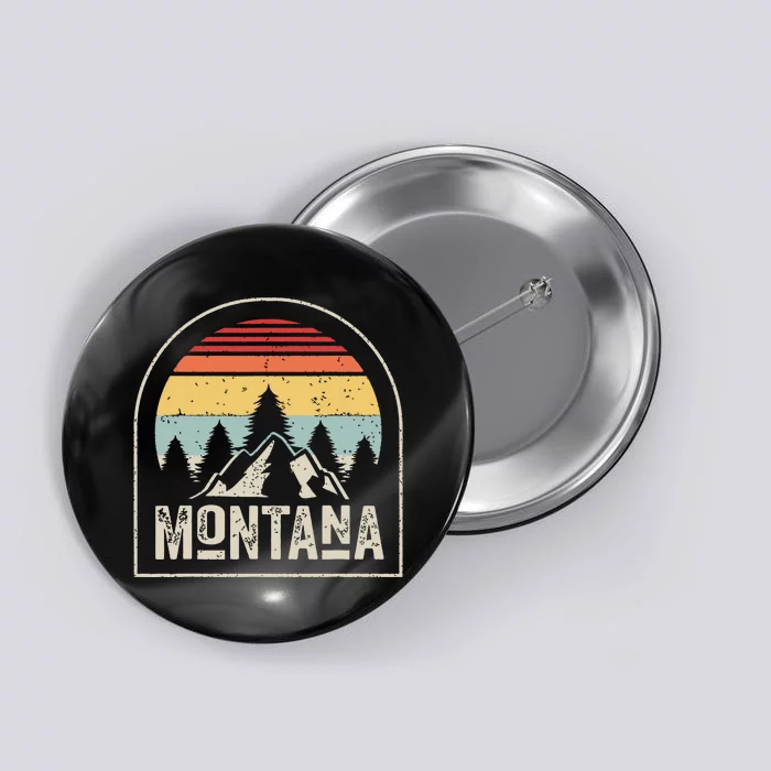 Vintage Retro Mt Montana Us Mountain State Button