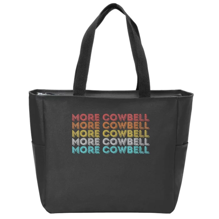 Vintage Retro More Cowbell Zip Tote Bag