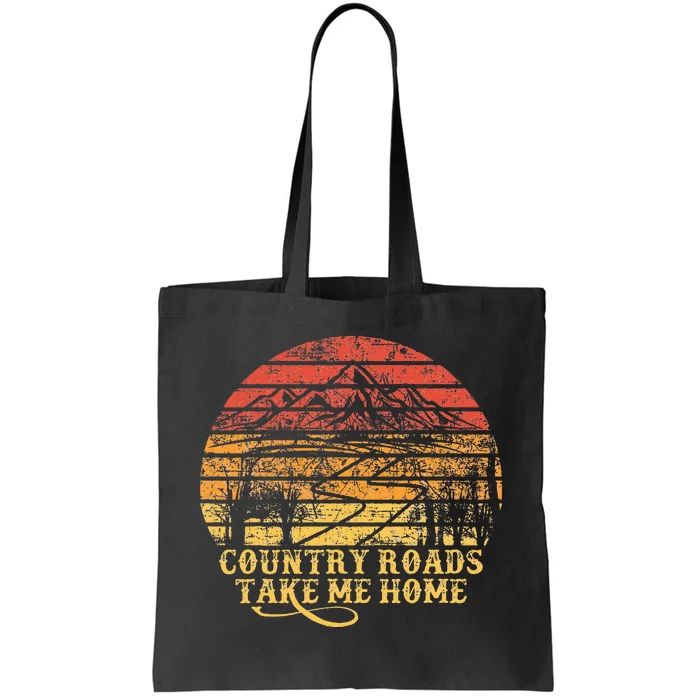 Vintage Retro Music Fans Country Roads Take Me Home Tote Bag