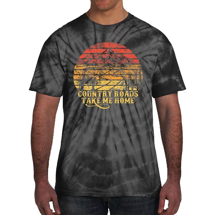 Vintage Retro Music Fans Country Roads Take Me Home Tie-Dye T-Shirt