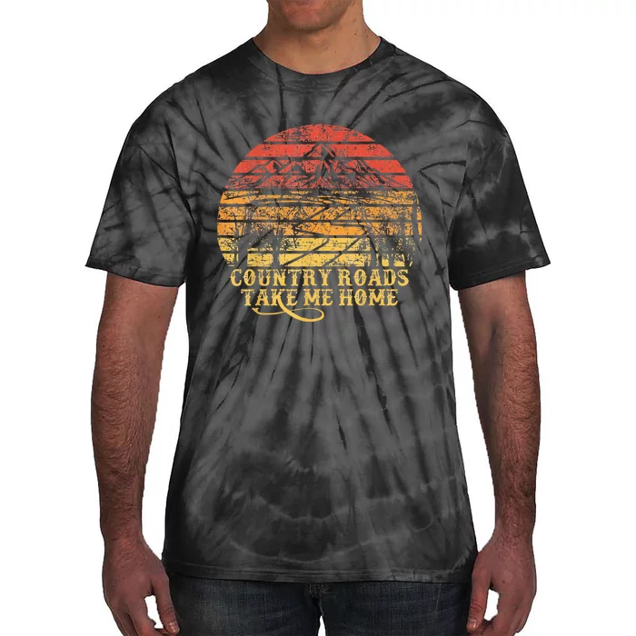 Vintage Retro Music Fans Country Roads Take Me Home Tie-Dye T-Shirt