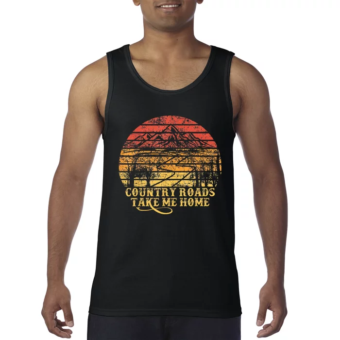 Vintage Retro Music Fans Country Roads Take Me Home Tank Top