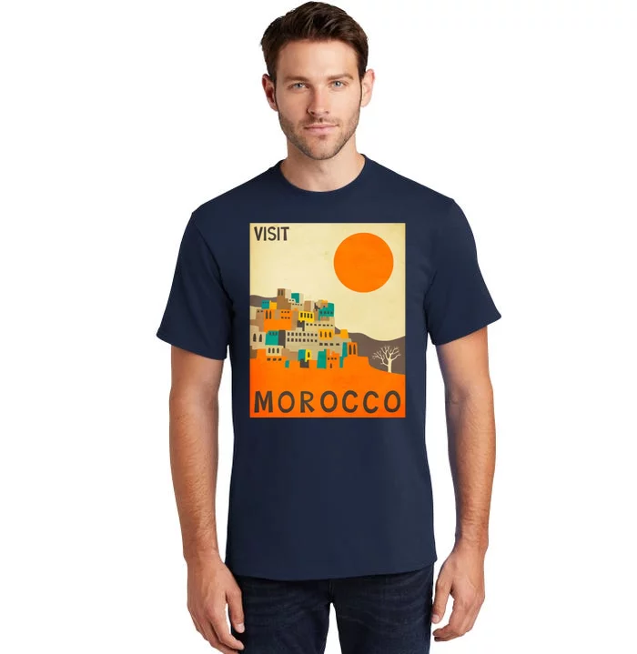 Vintage Retro Morocco Poster Tall T-Shirt