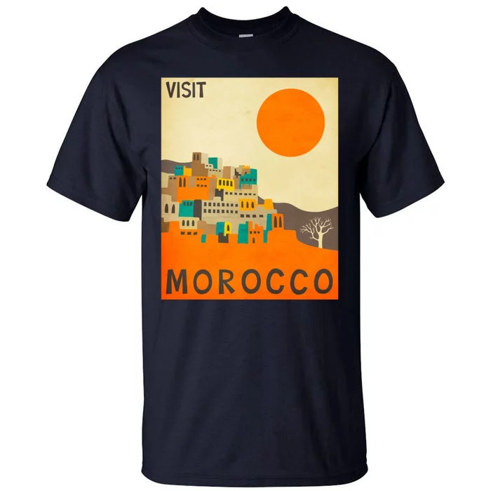 Vintage Retro Morocco Poster Tall T-Shirt