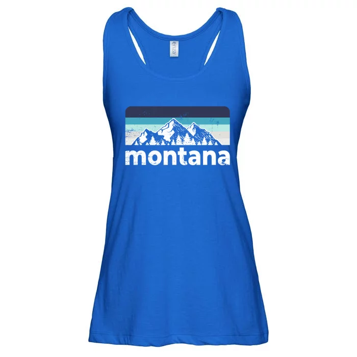 Vintage Retro Montana Mountain Adventure Outdoor Big Sky Funny Gift Ladies Essential Flowy Tank