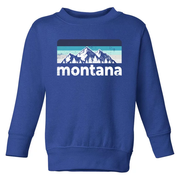 Vintage Retro Montana Mountain Adventure Outdoor Big Sky Funny Gift Toddler Sweatshirt