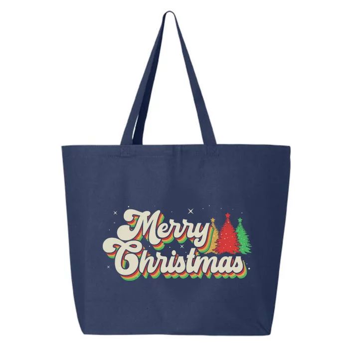 Vintage Retro Merry Christmas 25L Jumbo Tote