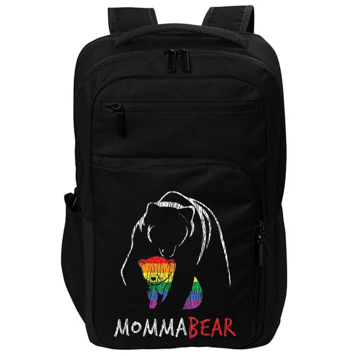 Vintage Rainbow Mama Bear Hug Love Support Parent Pride LGBT Impact Tech Backpack