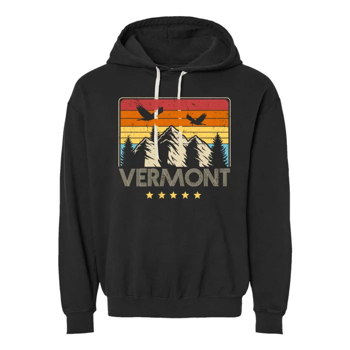 Vermont Retro Mountain Eagle Garment-Dyed Fleece Hoodie