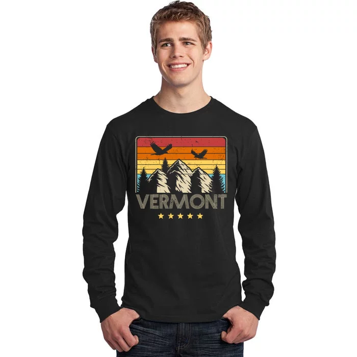 Vermont Retro Mountain Eagle Tall Long Sleeve T-Shirt