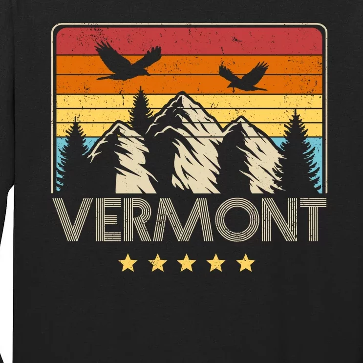 Vermont Retro Mountain Eagle Tall Long Sleeve T-Shirt