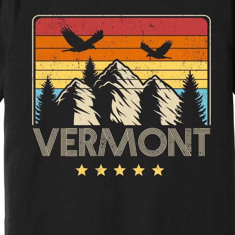 Vermont Retro Mountain Eagle Premium T-Shirt