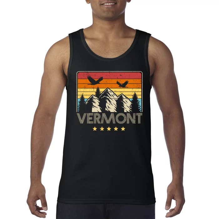 Vermont Retro Mountain Eagle Tank Top