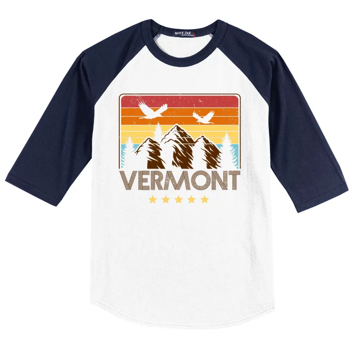 Vermont Retro Mountain Eagle Baseball Sleeve Shirt