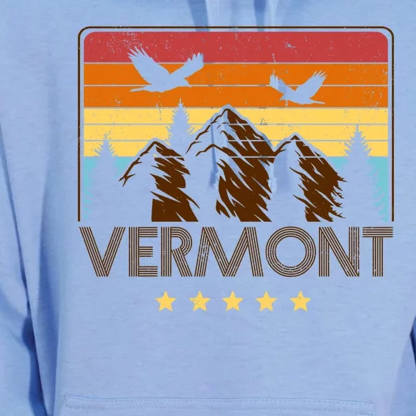 Vermont Retro Mountain Eagle Unisex Surf Hoodie