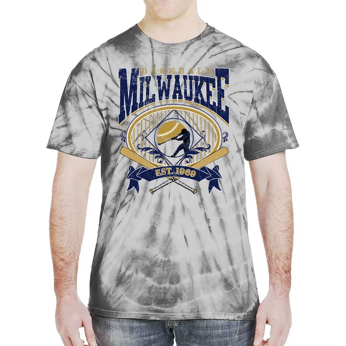 Vintage Retro Milwaukee Baseball Tie-Dye T-Shirt