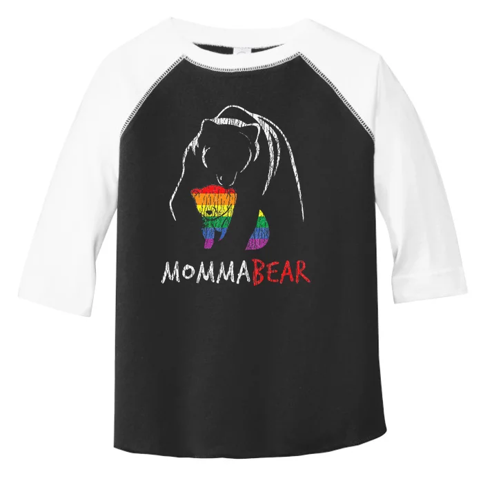 Vintage Rainbow Mama Bear Hug Love Support Parent Pride LGBT Toddler Fine Jersey T-Shirt