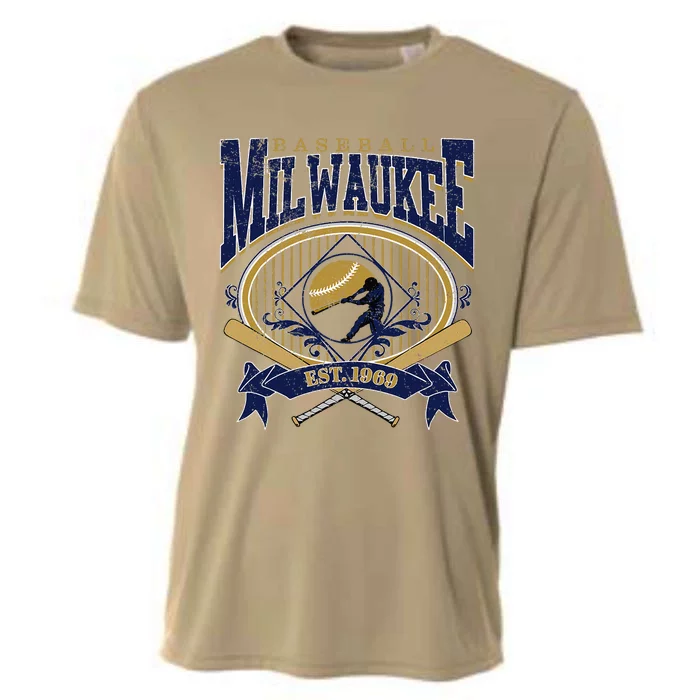 Vintage Retro Milwaukee Baseball Cooling Performance Crew T-Shirt