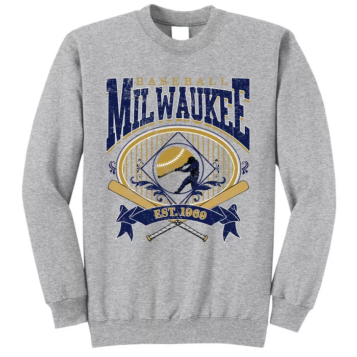 Vintage Retro Milwaukee Baseball Tall Sweatshirt