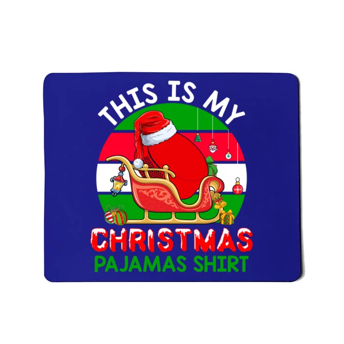 Vintage Retro My Christmas Pajama Gift Santa Ice Hockey Gift Mousepad