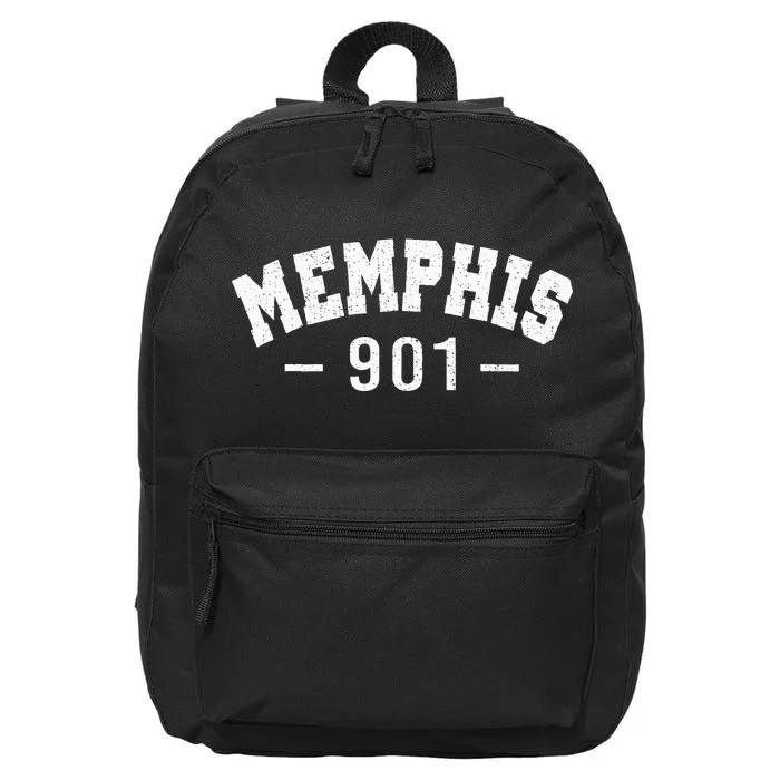 Vintage Retro Memphis City 901 Area Code Tennessee 16 in Basic Backpack