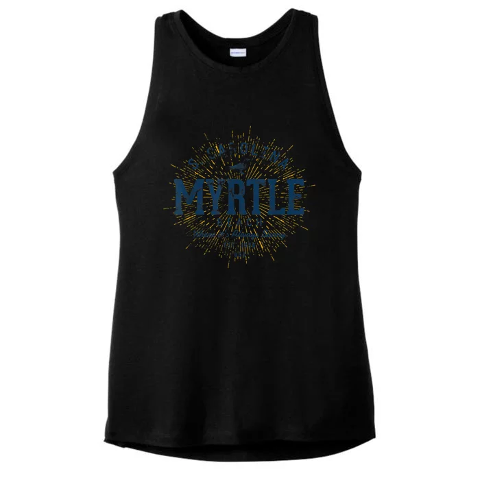 Vintage Retro Myrtle Beach Ladies Tri-Blend Wicking Tank