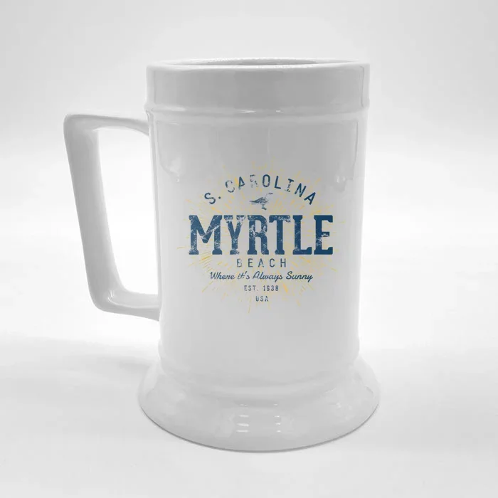 Vintage Retro Myrtle Beach Front & Back Beer Stein