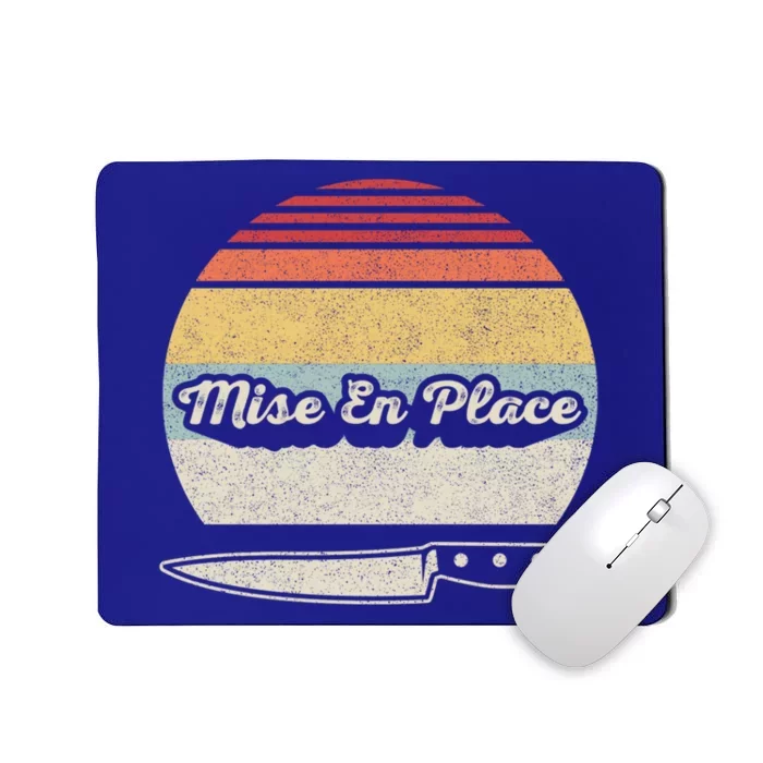 Vintage Retro Mise En Place Chef Knife Great Gift Mousepad