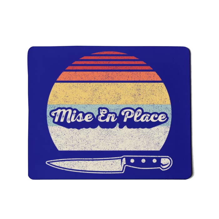 Vintage Retro Mise En Place Chef Knife Great Gift Mousepad