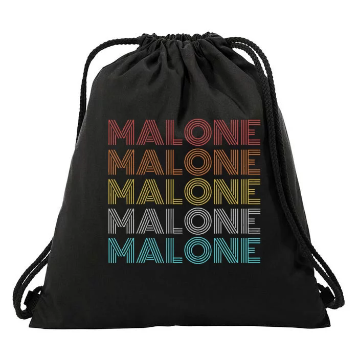 Vintage Retro Malone Drawstring Bag