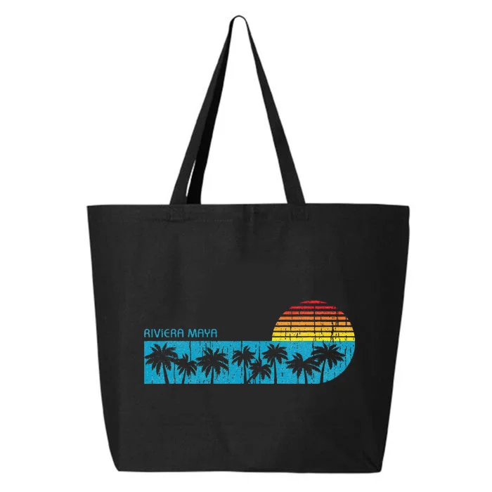 Vintage Riviera Maya Mexico Beach Sunset Vacation Souvenir 25L Jumbo Tote