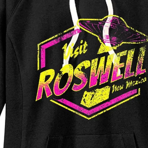 Visit Roswell New Mexico UFO Aliens Retro Area 51 Vacation Women's Fleece Hoodie